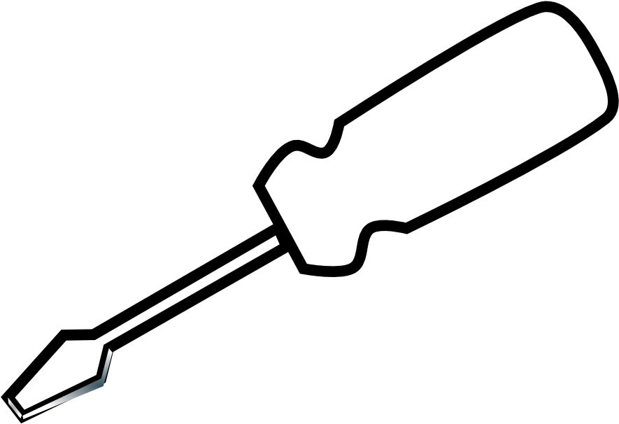 Screw Clipart - Screwdriver Clipart Black And White - Png Download (999x999), Png Download