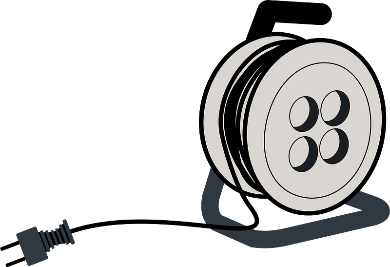 Cable Drum Clipart - Extension Lead Clip Art - Png Download (800x547), Png Download