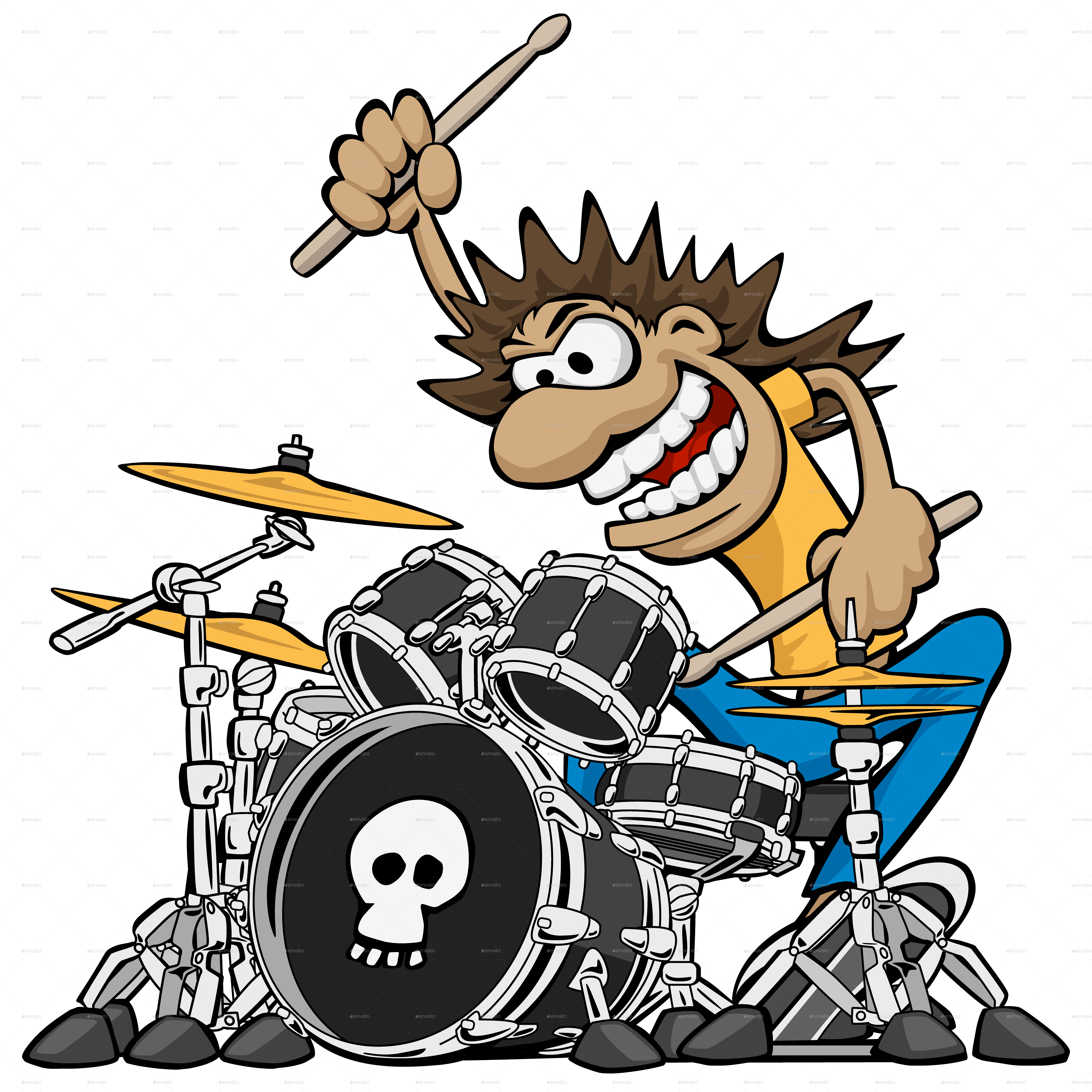 Cartoon Drummer Clipart (5000x5000), Png Download