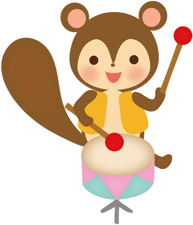 Monkey Playing Drums Clipart - Birthday Card 1 Year Girl - Png Download (693x800), Png Download