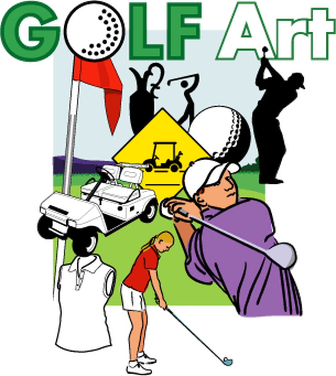 Golf Art - Golf Clip Art - Png Download (1145x1280), Png Download