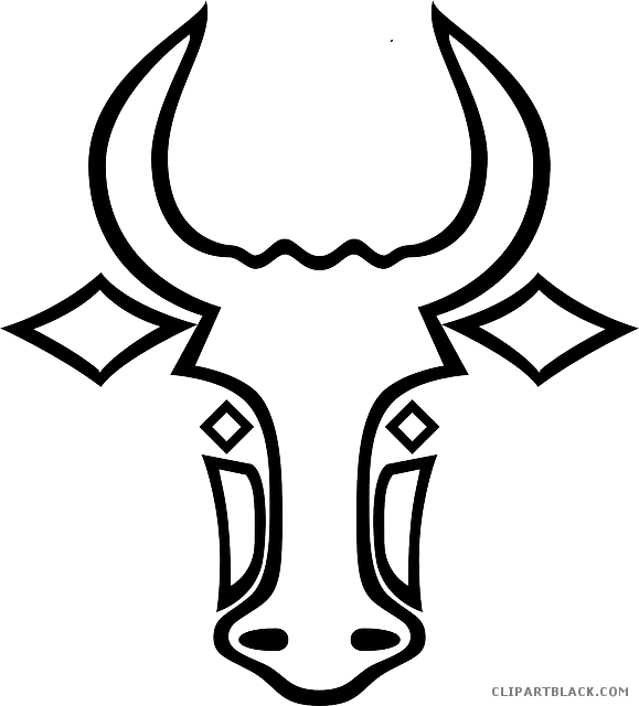 Goat Clipart Middle - Cow Head Drawing Easy - Png Download (579x640), Png Download