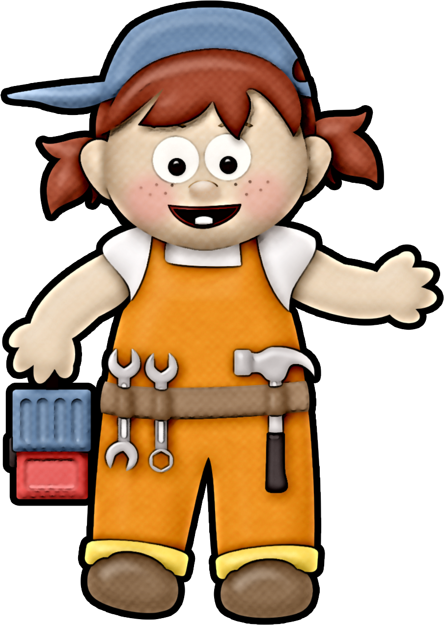 Carpanter Girl Clipart Png - Cartoon Transparent Png (955x1337), Png Download