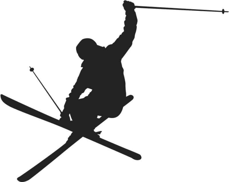 Skiing Clip Art Silhouette Wall Decal - Freestyle Skiing Clipart - Png Download (800x800), Png Download