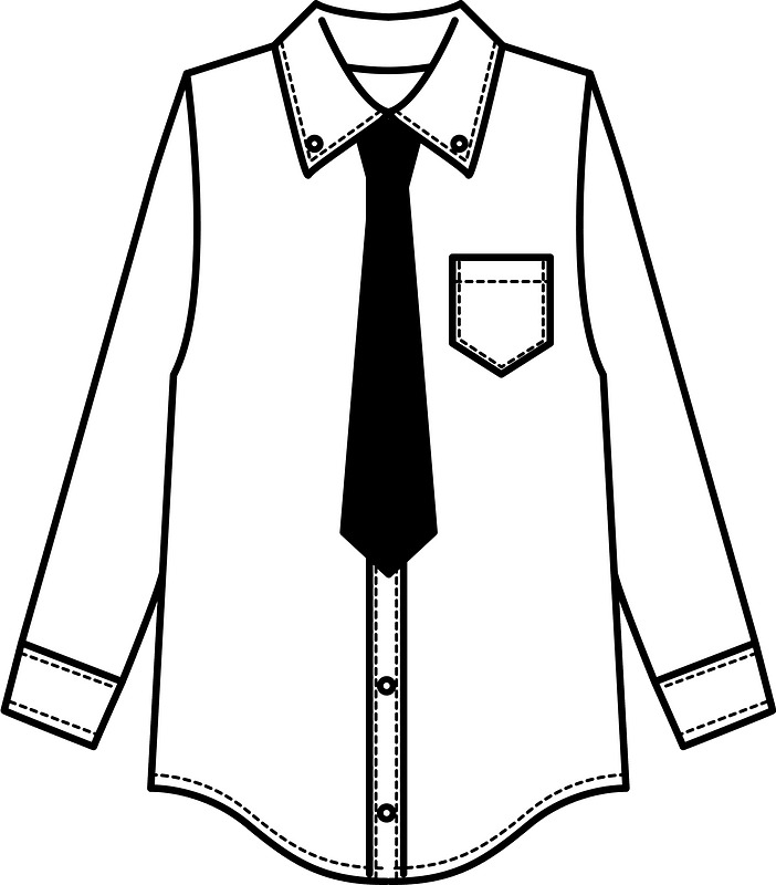 Dress Shirt Tie Clipart - Shirt With Tie Clipart - Png Download (702x800), Png Download