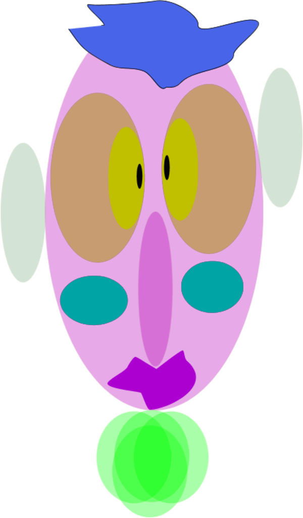 Face With Eyes Ears Little Hair Neck Tie - Clip Art - Png Download (600x1024), Png Download