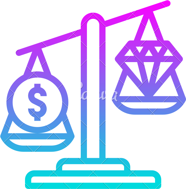 Economics Coin Diamond Economy Scale Weight Icon Clipart (800x800), Png Download