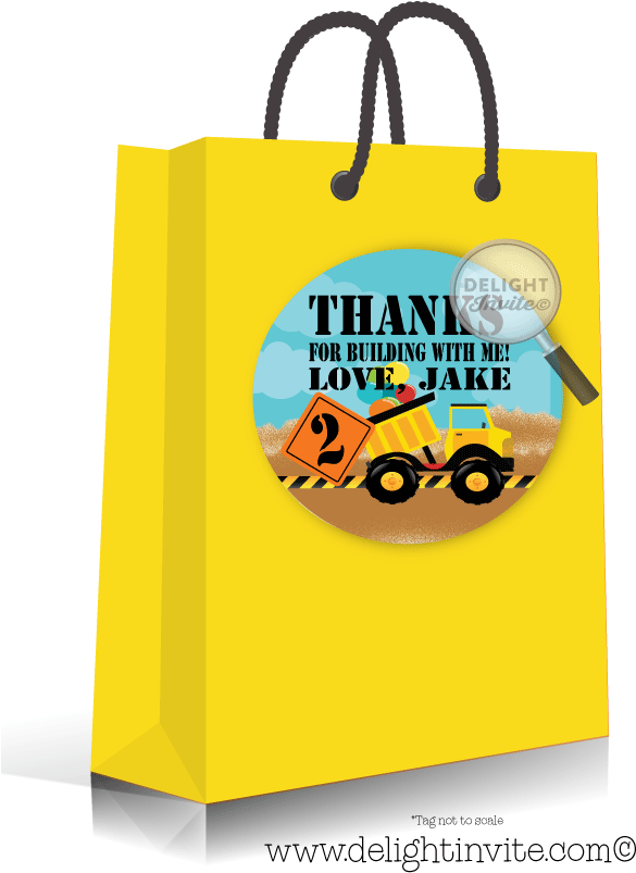 Dump Truck Construction 1st Birthday Sticker Tags - Dump Truck Clipart (585x803), Png Download