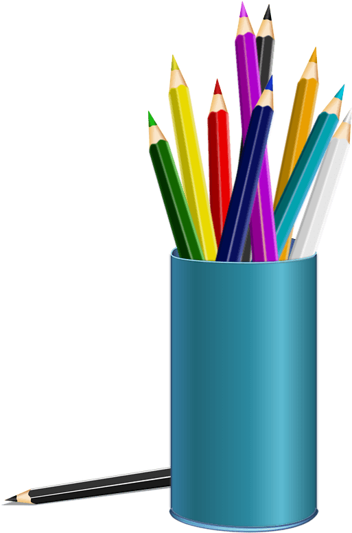 Color Pencil Clipart - Mug For Pencil And Pen - Png Download (564x800), Png Download
