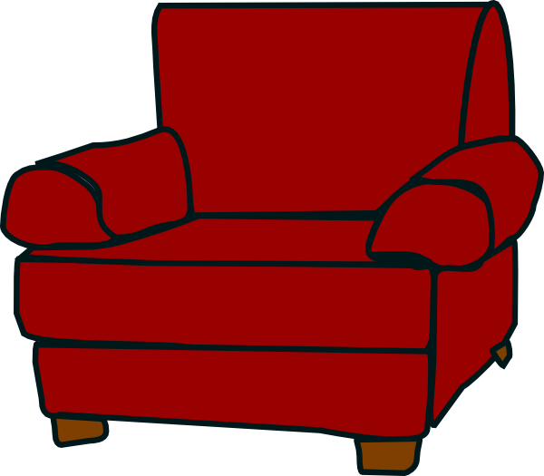 Chair Clipart Arm Chair - Red Armchair Clipart - Png Download (600x525), Png Download