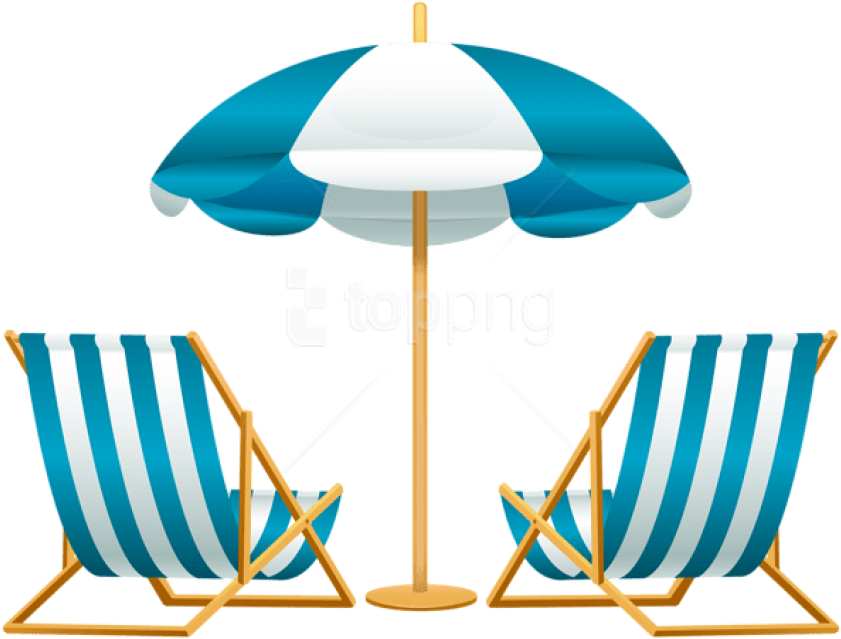 Free Png Download Beach Umbrella With Chairs Free Clipart - Beach Chairs And Umbrella Clipart Transparent Png (841x639), Png Download