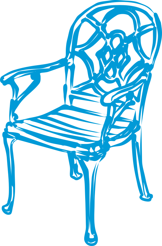 Slim Blue Chair - Blue Chair Clip Art - Png Download (527x800), Png Download
