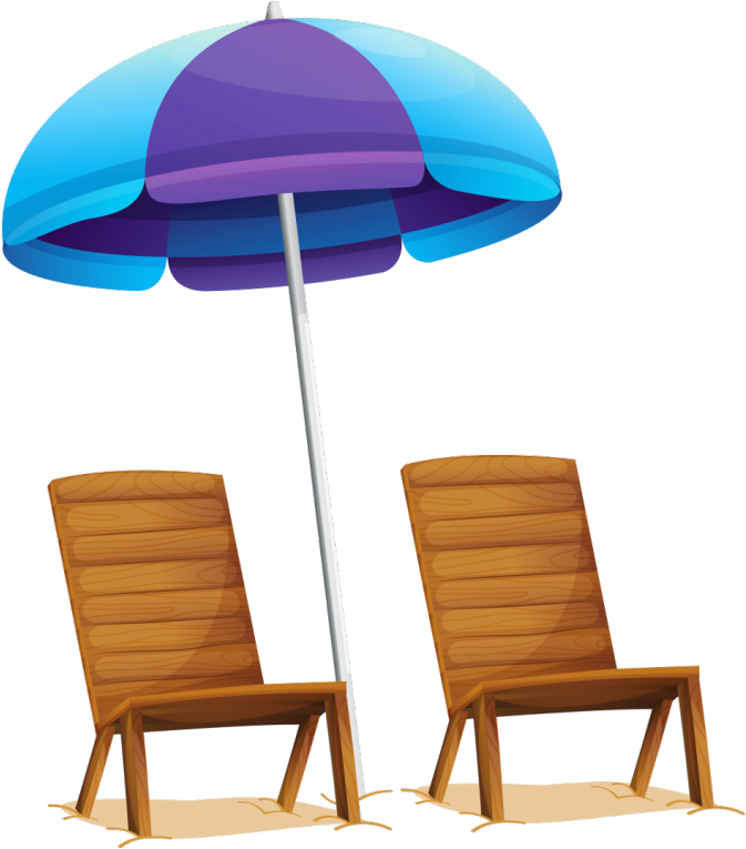 Beach Chairs Beautiful Vacation Clipart Beach Chair - Beach Umbrella And Chair Png Transparent Png (673x765), Png Download