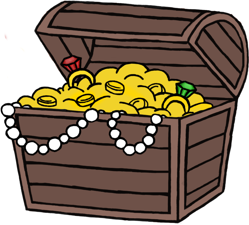 Background Treasure Chest Transparent Cartoon Clipart - Treasure Chest Black And White - Png Download (814x737), Png Download