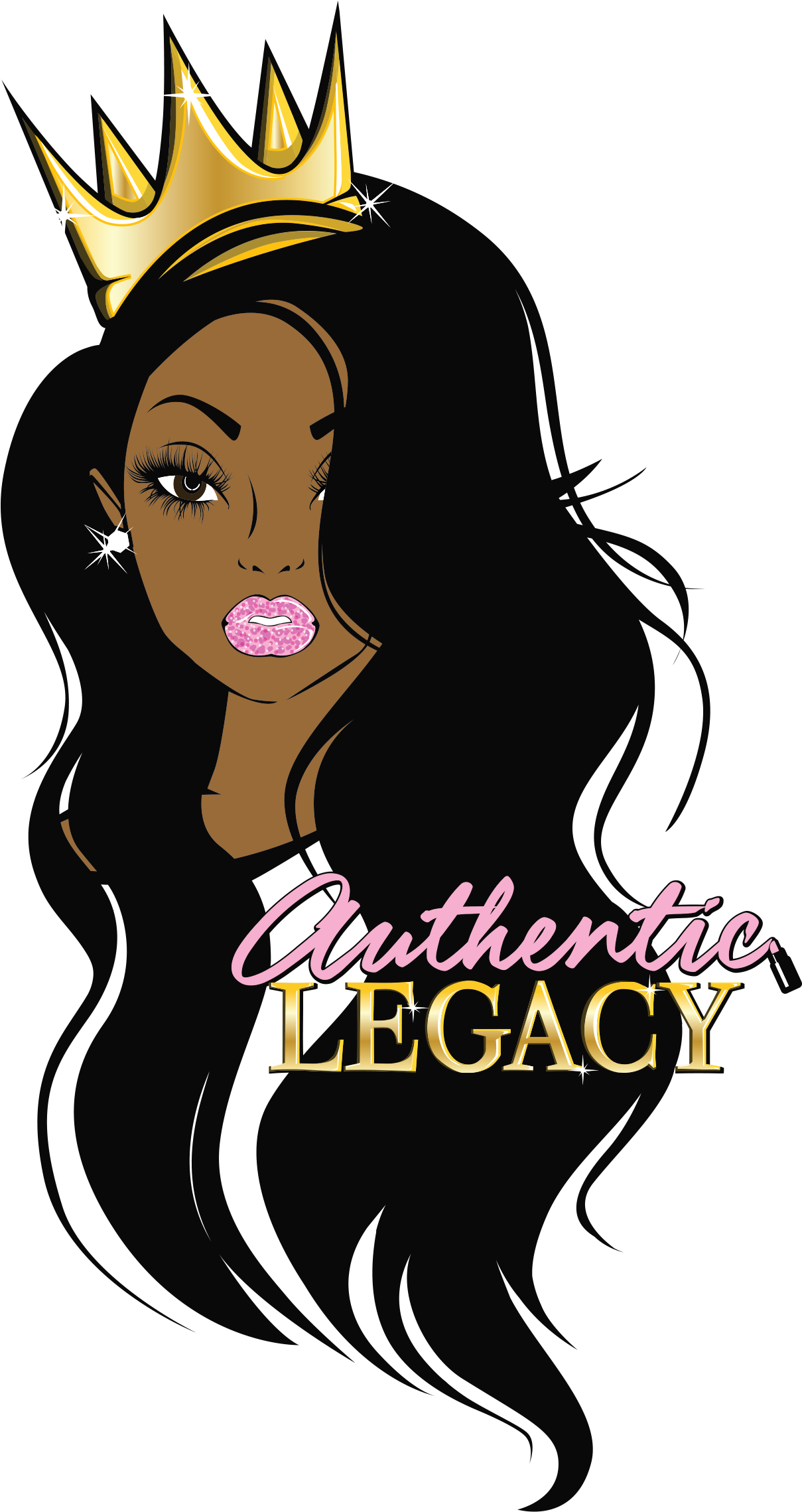 Chicago Eyelash Extensions Authentic - Crown Hair Bundles Logo Clipart (1235x2300), Png Download