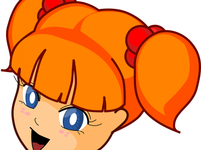 Red Hair Clipart Little Girl Head - Girl Face Clipart Png Transparent Png (640x480), Png Download
