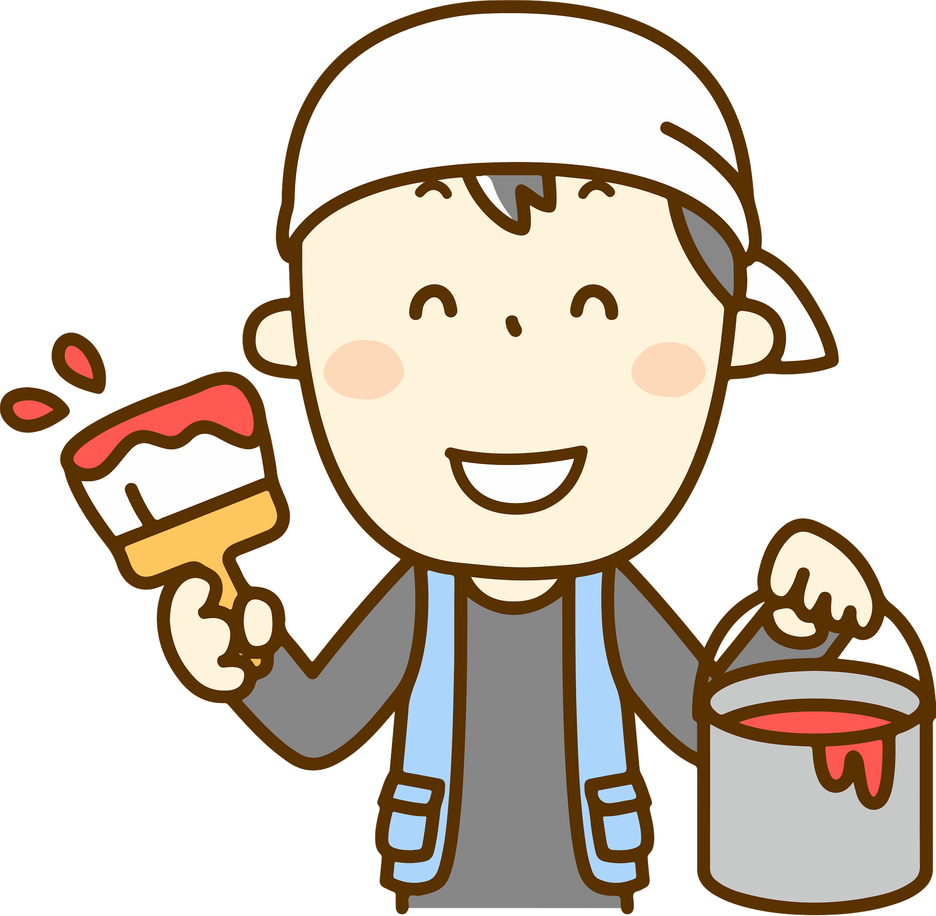 Carpenter Man Paint Clipart - Carpenter Drawing - Png Download (800x783), Png Download