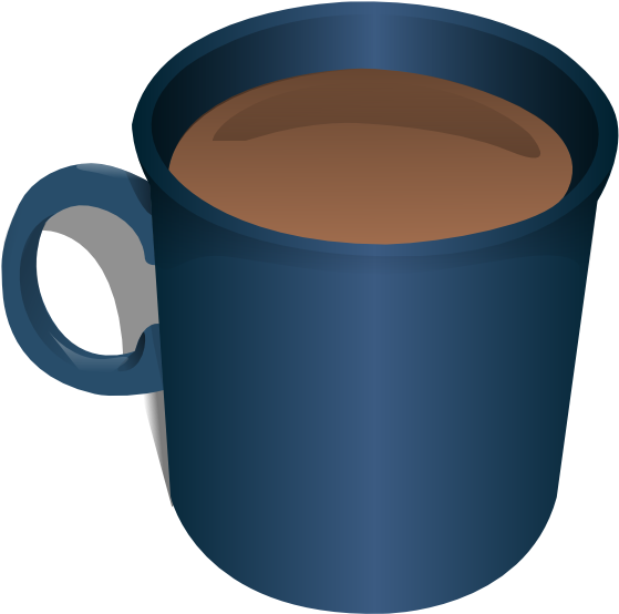 Hot Chocolate Mug Cartoon - Blue Mug Of Tea Clipart (559x554), Png Download
