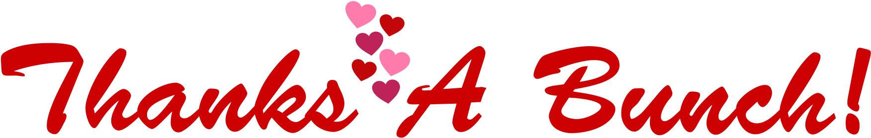 Thanks A Bunch Png Clipart - Heart Transparent Png (1920x415), Png Download