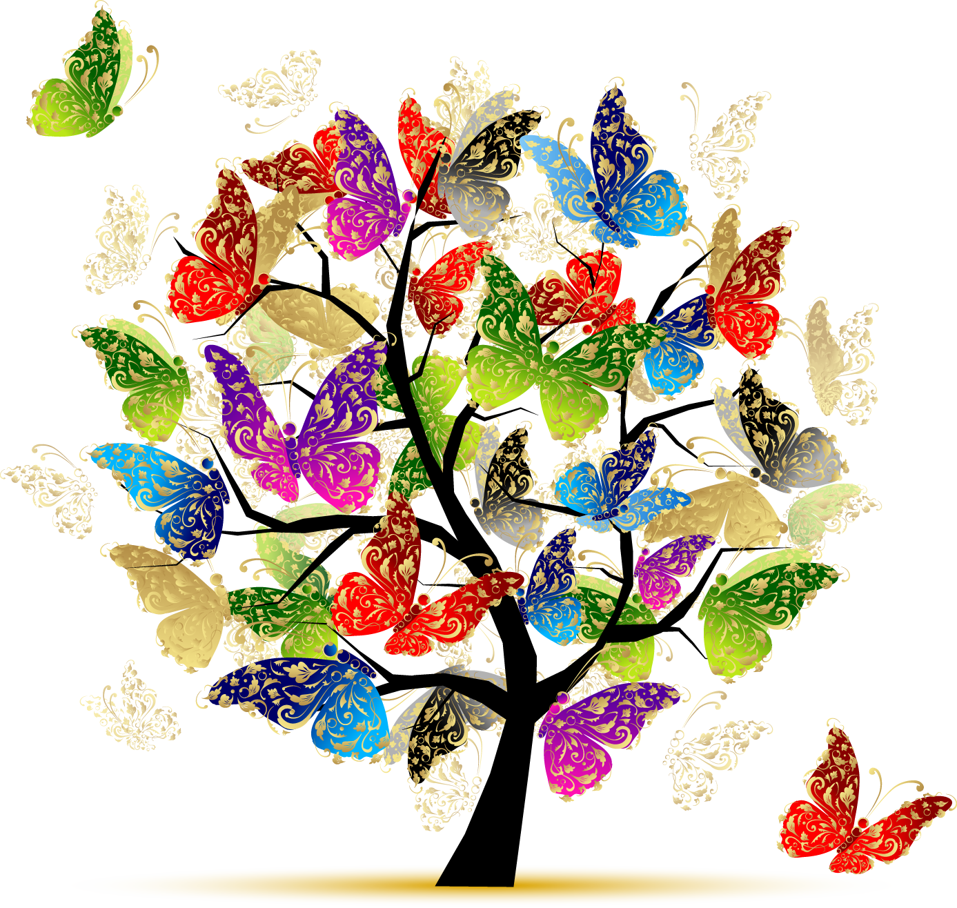 Donor Recognition • Moravian Hall Square Moravian Hall - Butterfly Tree Of Life Clipart (1387x1316), Png Download