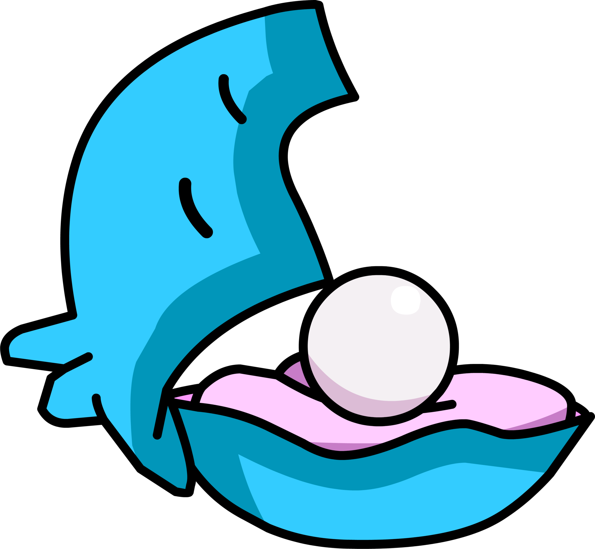 Transparent Clams Clip Art - Club Penguin Aqua Grabber Clam - Png Download (2000x1845), Png Download