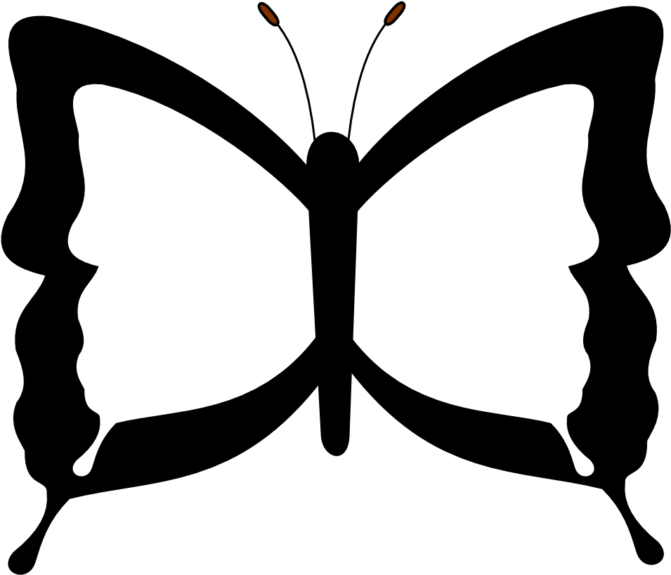 Clipart Sketch Butterfly Drawings Black And White - Png Download (999x990), Png Download