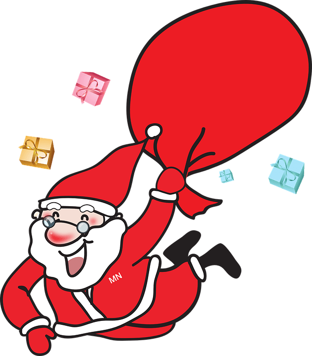 Sjov Nisse Clipart Santa Claus Christmas Gift Free - Merry Christmas Sticker Download - Png Download (560x640), Png Download