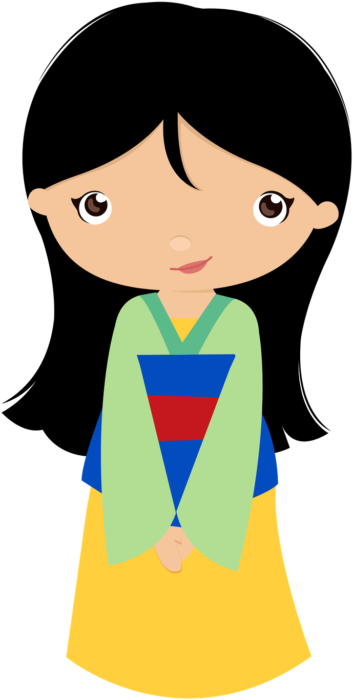 Transparent Mulan Png - Princesas Disney Cute Png Clipart (689x1364), Png Download