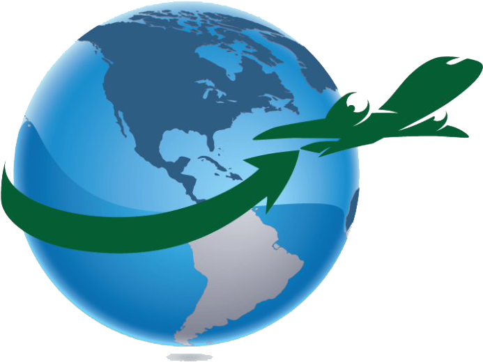 Travel Globe Png Clipart - Globe With Plane Logo Transparent Png (900x657), Png Download