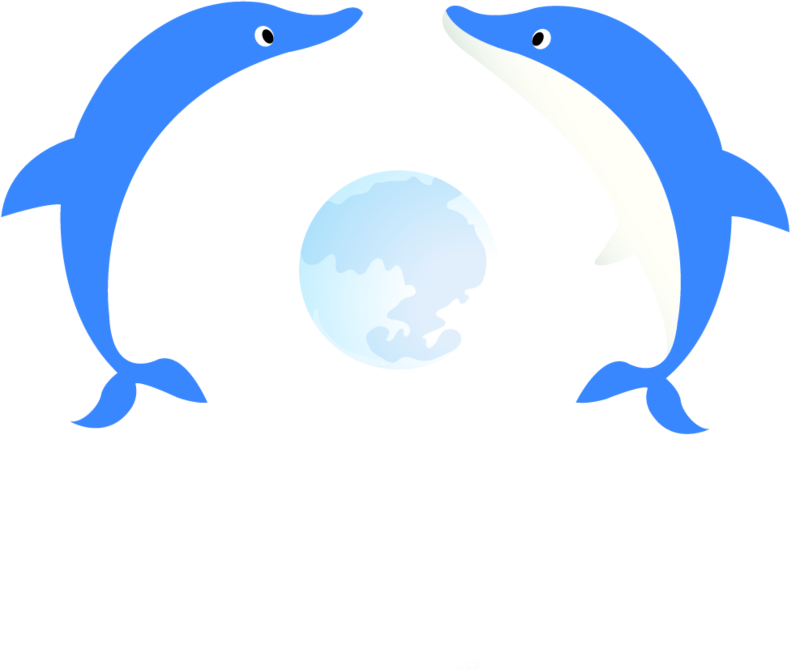 #ftestickers #clipart #cartoon #moon #dolphins #cute - Png Download (2896x2896), Png Download
