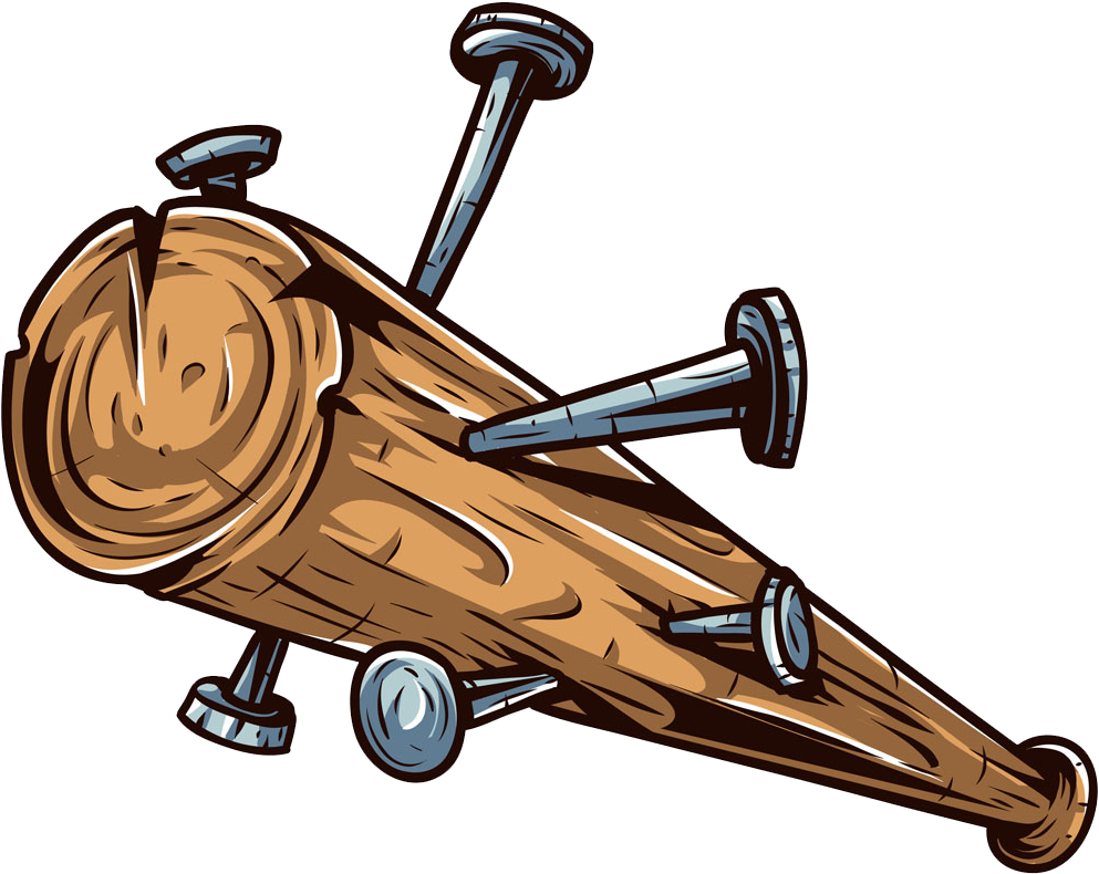 Clipart Of Baseball Bat Clip Freeuse Library Baseball - Baseball Bat With Nails Drawing - Png Download (1000x800), Png Download