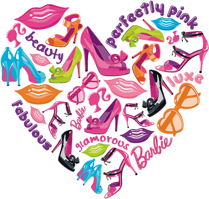 Love Sleeve Barbie Top Spell T-shirt Printed Clipart - Women T Shirt Design Png Transparent Png (790x799), Png Download