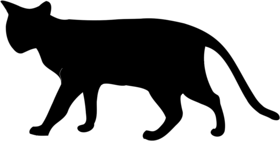 File - Cat Black - Svg - Wikimedia Commons - Cat Png Black And White Clipart (1024x556), Png Download