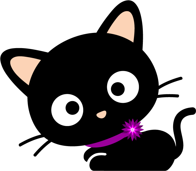 Black Cat Clipart Chococat Dibujos De Gatos Tiernos Png Download