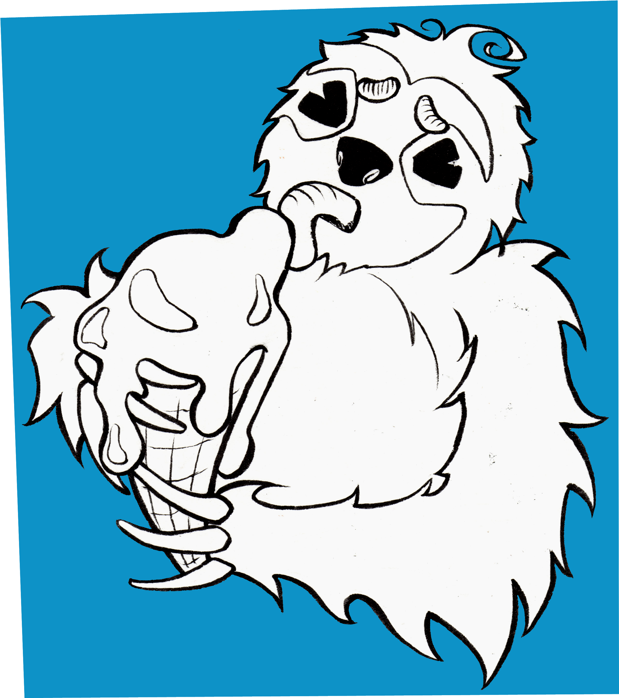 That Sure Is Not Easy Fom Him Cute Sloth Eating An - Cartoon Clipart (2600x3120), Png Download