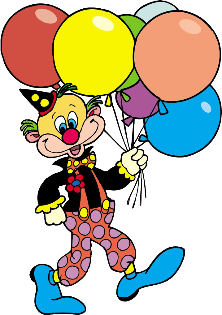 Balloon Clipart Clown - Clown With Balloons - Png Download (717x1018), Png Download