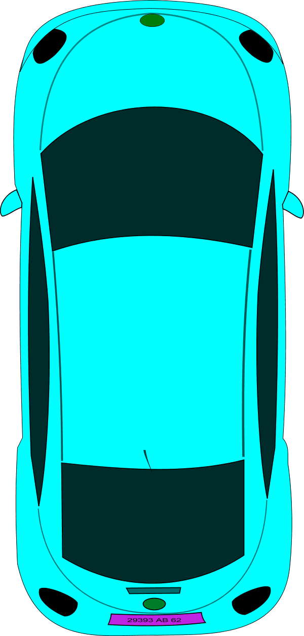 Car Taxi Driving Clip Art - Birds Eye View Of Car Drawing - Png Download (600x1255), Png Download
