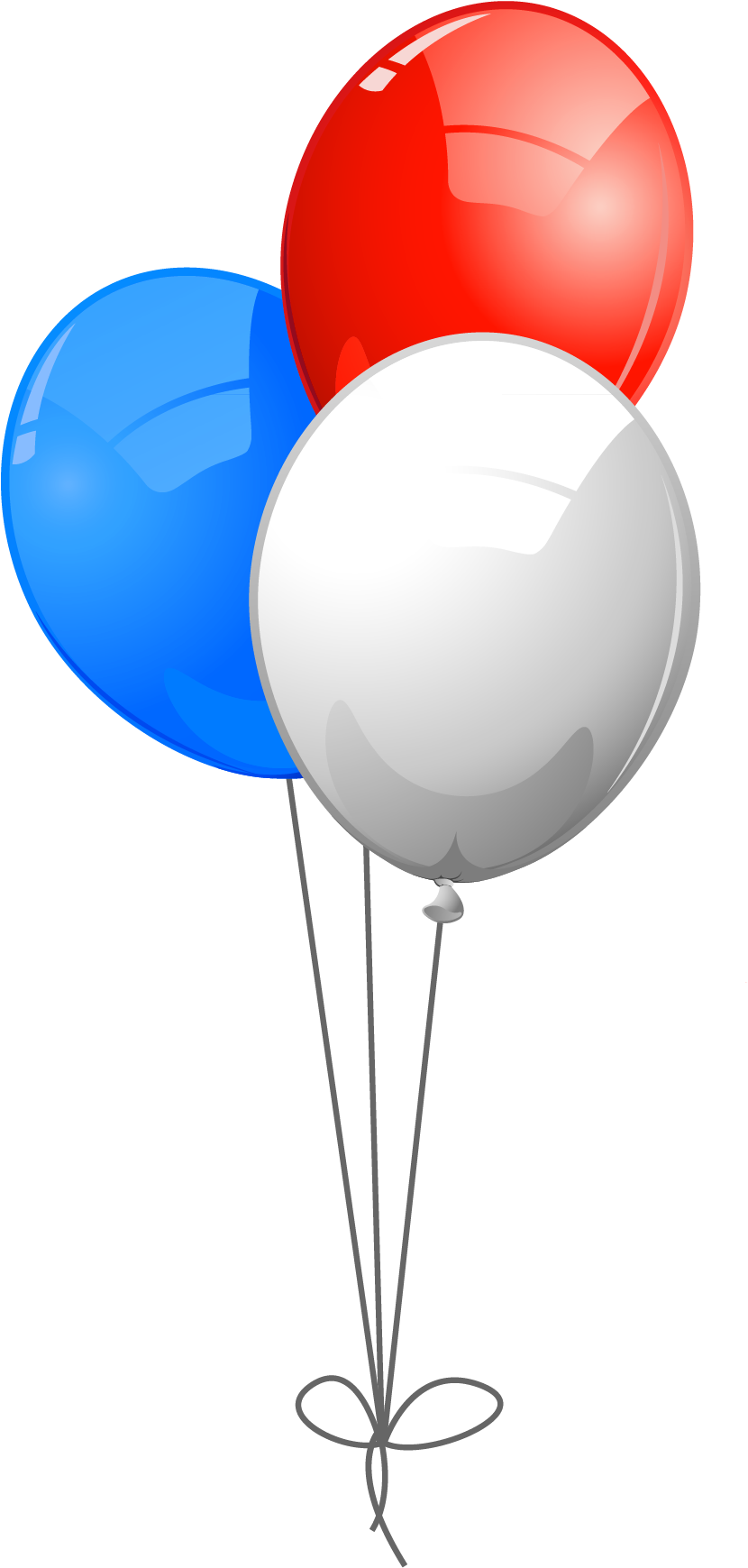 July Clipart Balloon, July Balloon Transparent Free - Red White Blue Balloons Clipart - Png Download (947x1842), Png Download