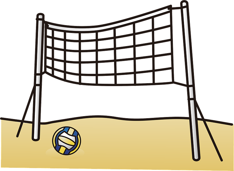 Beach Volleyball Sports Clipart - Net - Png Download (800x586), Png Download