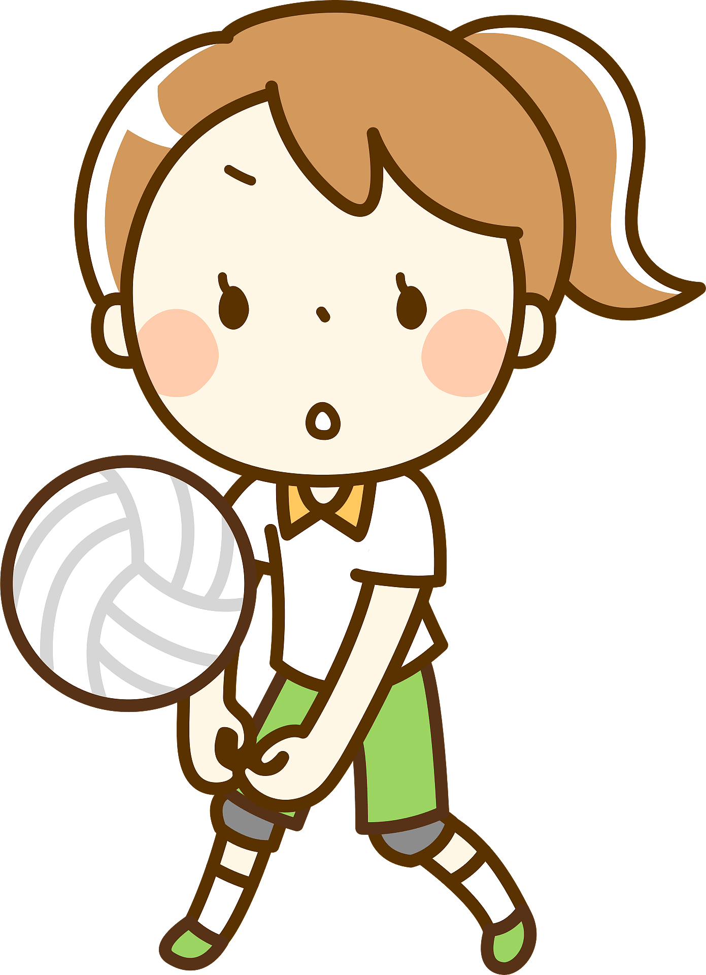 Volleyball Sports Girl Clipart Cartoon Playing Volleyball Png
