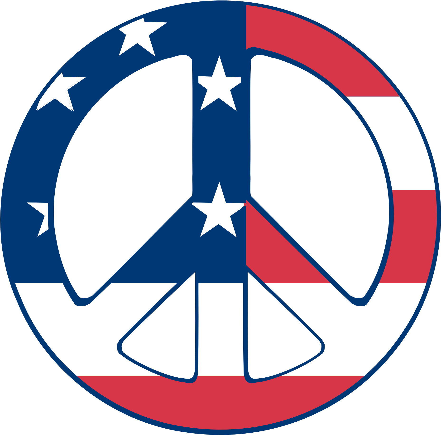 Us Flag Peace Sign Svg - Peace Sign American Flag Png Clipart (1969x2040), Png Download