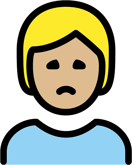 Person Frowning Emoji Clipart - Blond - Png Download (800x800), Png Download