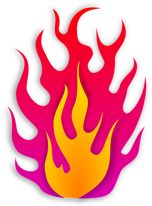 Flame Flammable Hot Fire Burning - Clipart Pink Flame - Png Download (534x720), Png Download