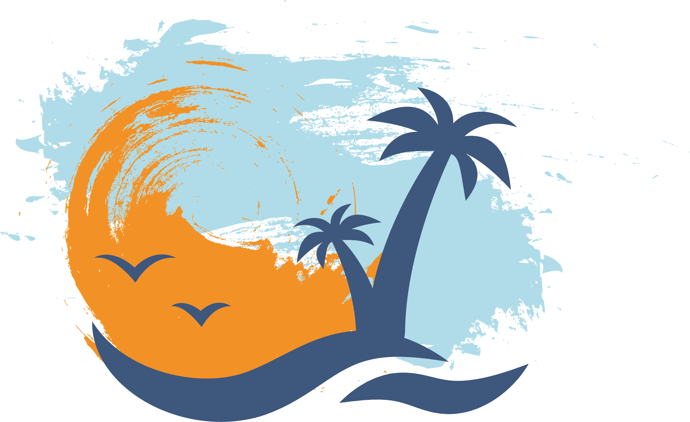 Beach Euclidean Vector Palm Icon Free Clipart Hd Clipart - Palm Beach Vector Png Transparent Png (2299x1407), Png Download
