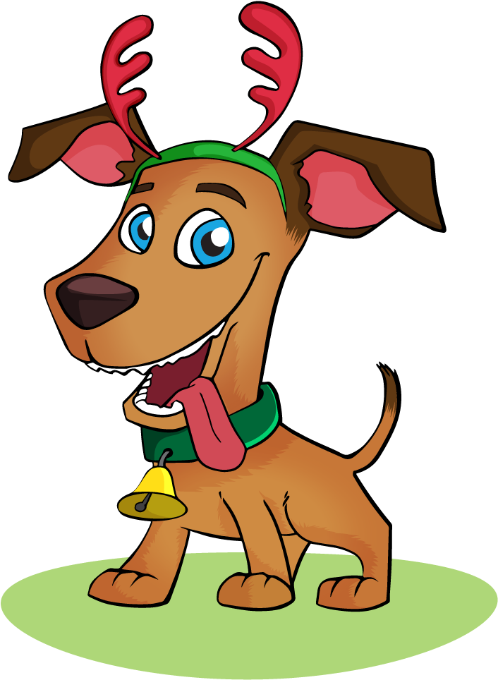 Dog Free To Use Clipart - Christmas Dog Clip Art - Png Download (876x1100), Png Download