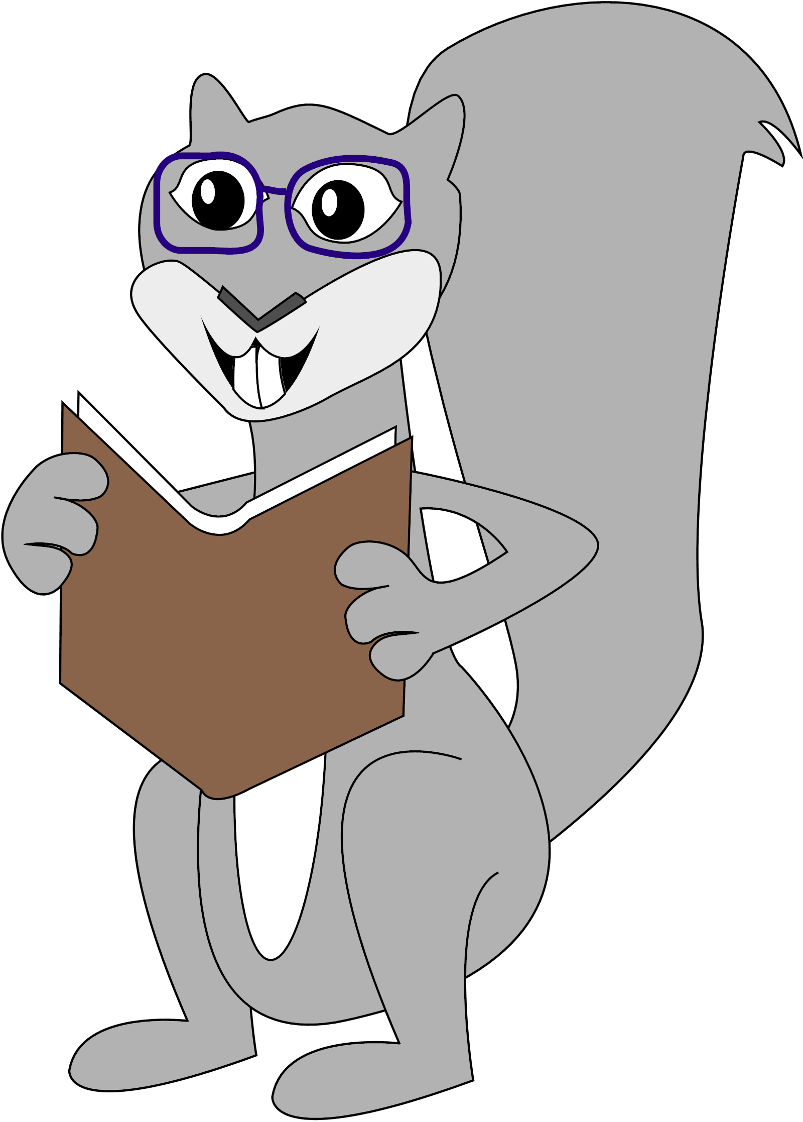 Cartoon Squirrel Reading Clipart - Squirrel Clip Art - Png Download (573x800), Png Download