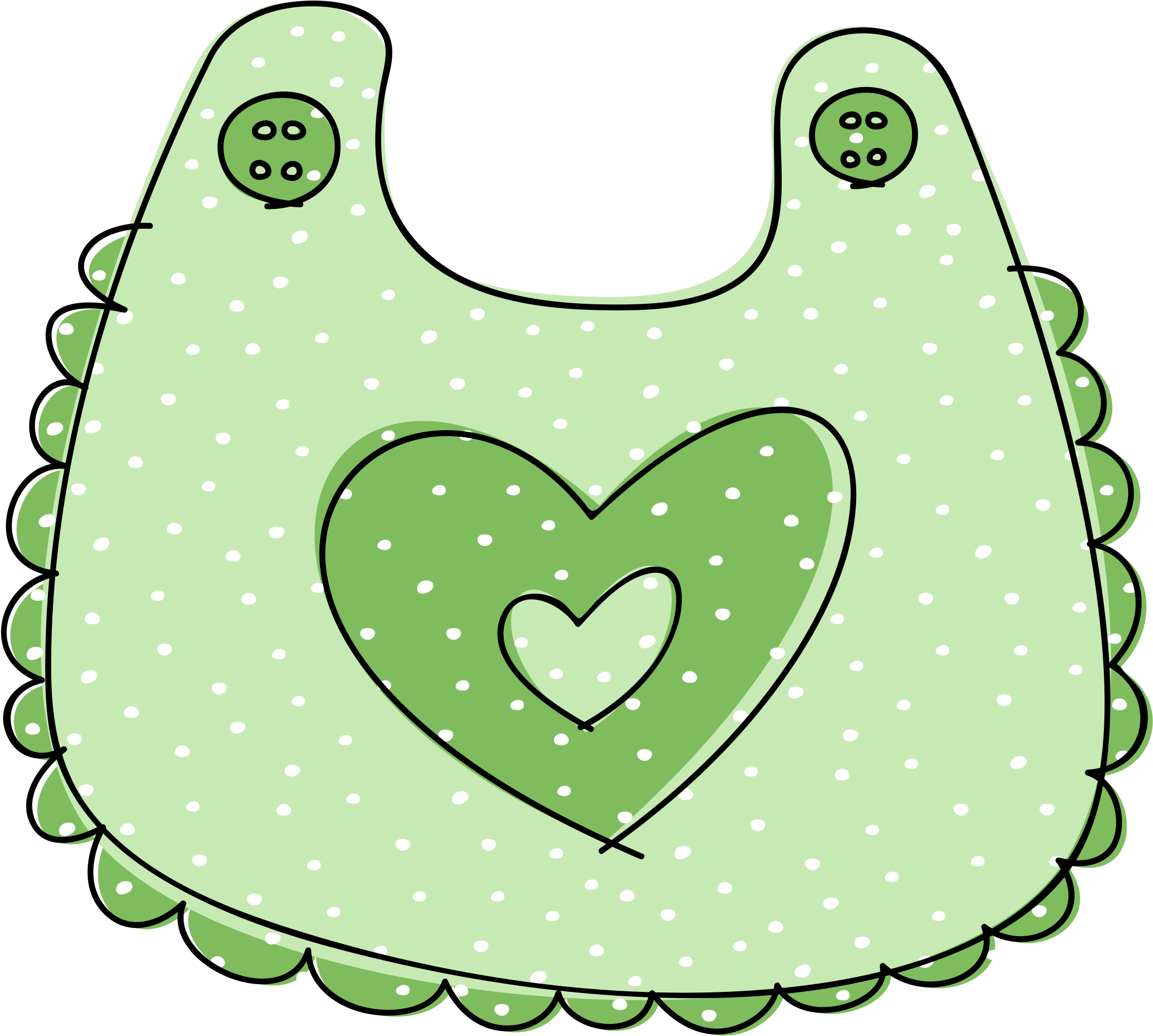 Baby Shower Clipart Green - Clip Art Of Bib - Png Download (2550x2550), Png Download