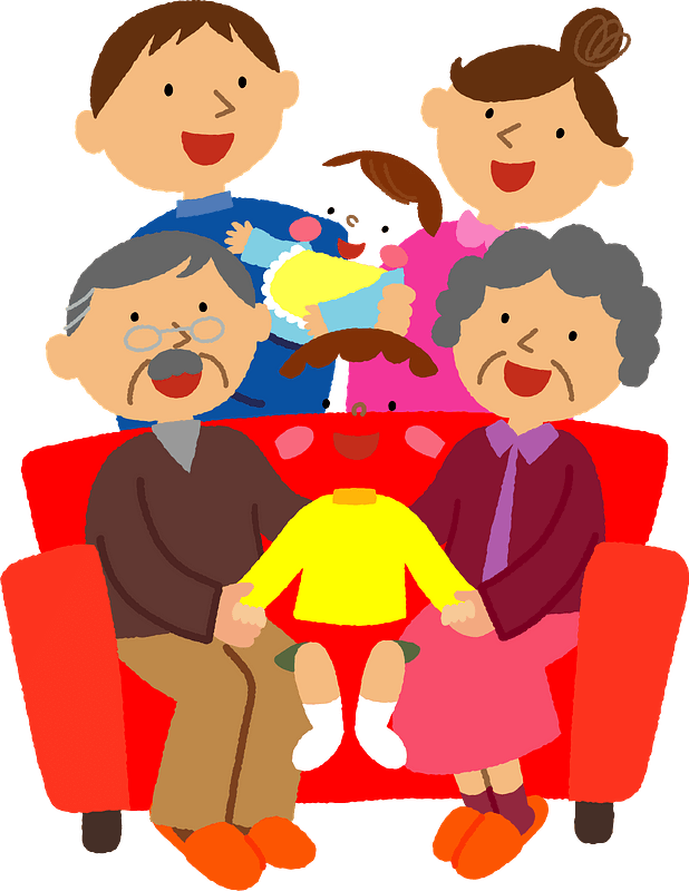 Family Sofa Clipart - Cartoon - Png Download (618x800), Png Download