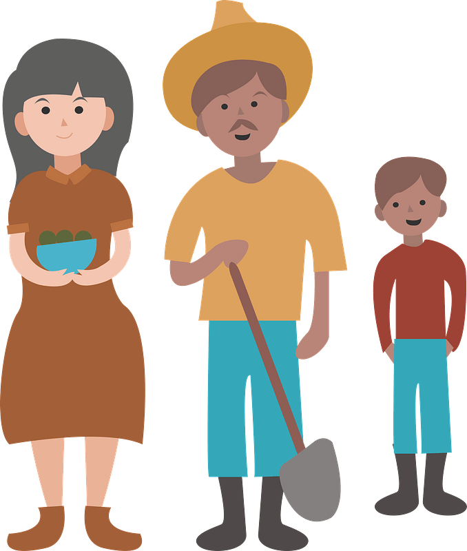 Peasants Family Clipart - Camponeses Png Transparent Png (678x800), Png Download