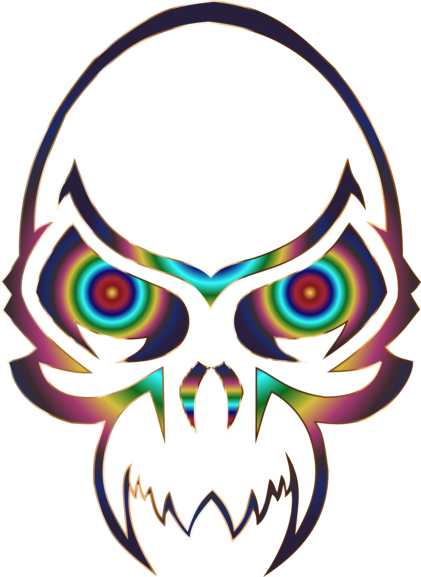 Skull Clipart Colorful - Tattoo Simple Design Tribal Tattoo - Png Download (1697x2327), Png Download